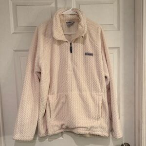 Columbia Off-White Textured Fleece Jacket